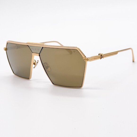 NEW PHILIPP PLEIN STUD SPP076V 400G GOLD MEN SUNGLASSES PHILIPP PLEIN - Picture 5 of 11